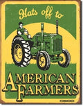 Vintage Replica Tin Metal Sign for American Farmers Green Tractor (1173)