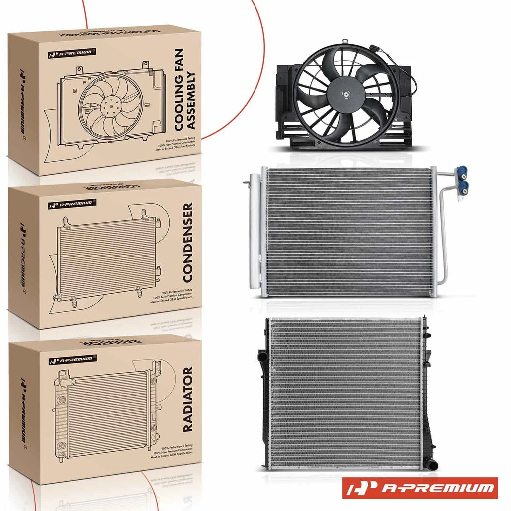 Radiator & A/C Condenser & Cooling Fan Kit for BMW X5 (2000–2006)