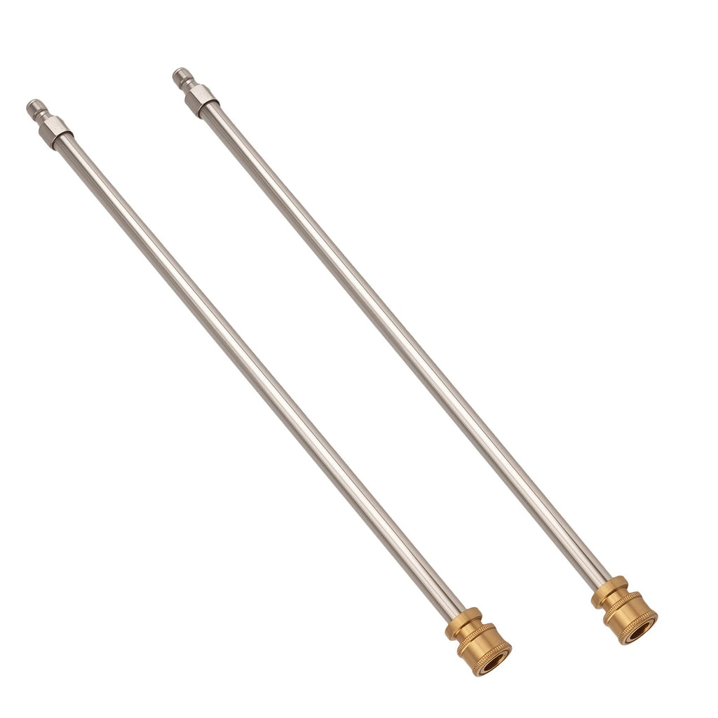 2PC Stainless Steel Extension Wand Kit for Pressure Washer Lance (4000 PSI)