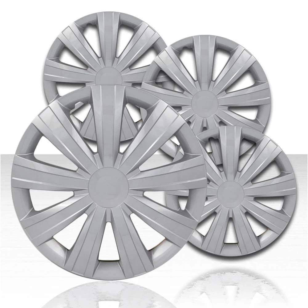 15" 9 Spoke Silver Wheel Covers with Volkswagen Jetta Style (Set of 4)