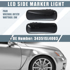 2X LED Side Marker Amber Light 34351SL4003 for Honda CR-V (1997–2000)