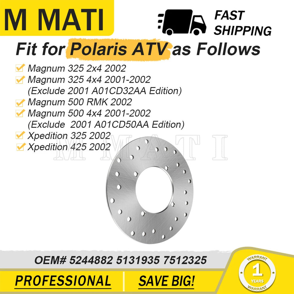 Rear Brake Disc Rotor 5244882 for Polaris Magnum 325 2001–2002