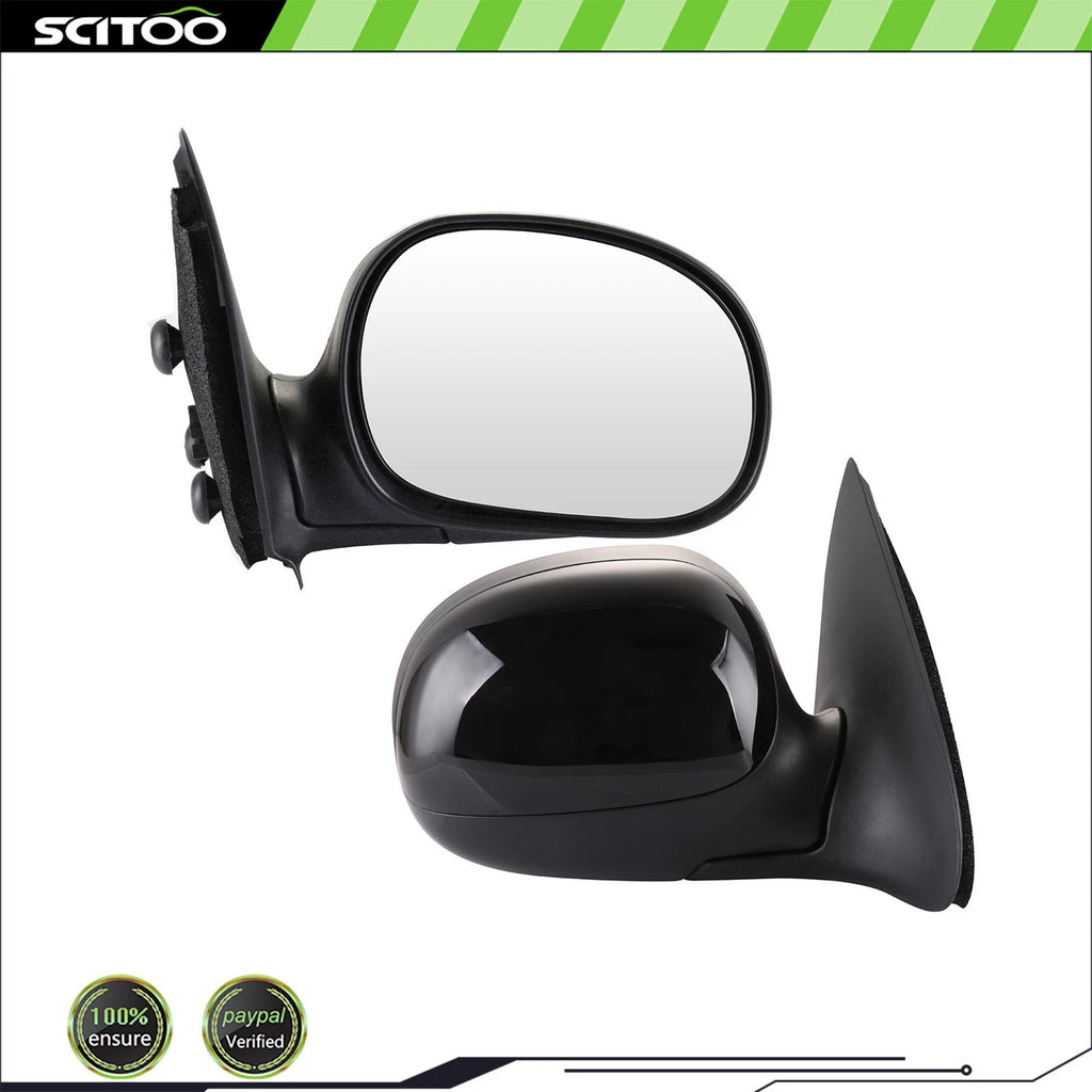 Set of 2 Black Manual Fold Mirrors for Ford F150 (1997–2004)