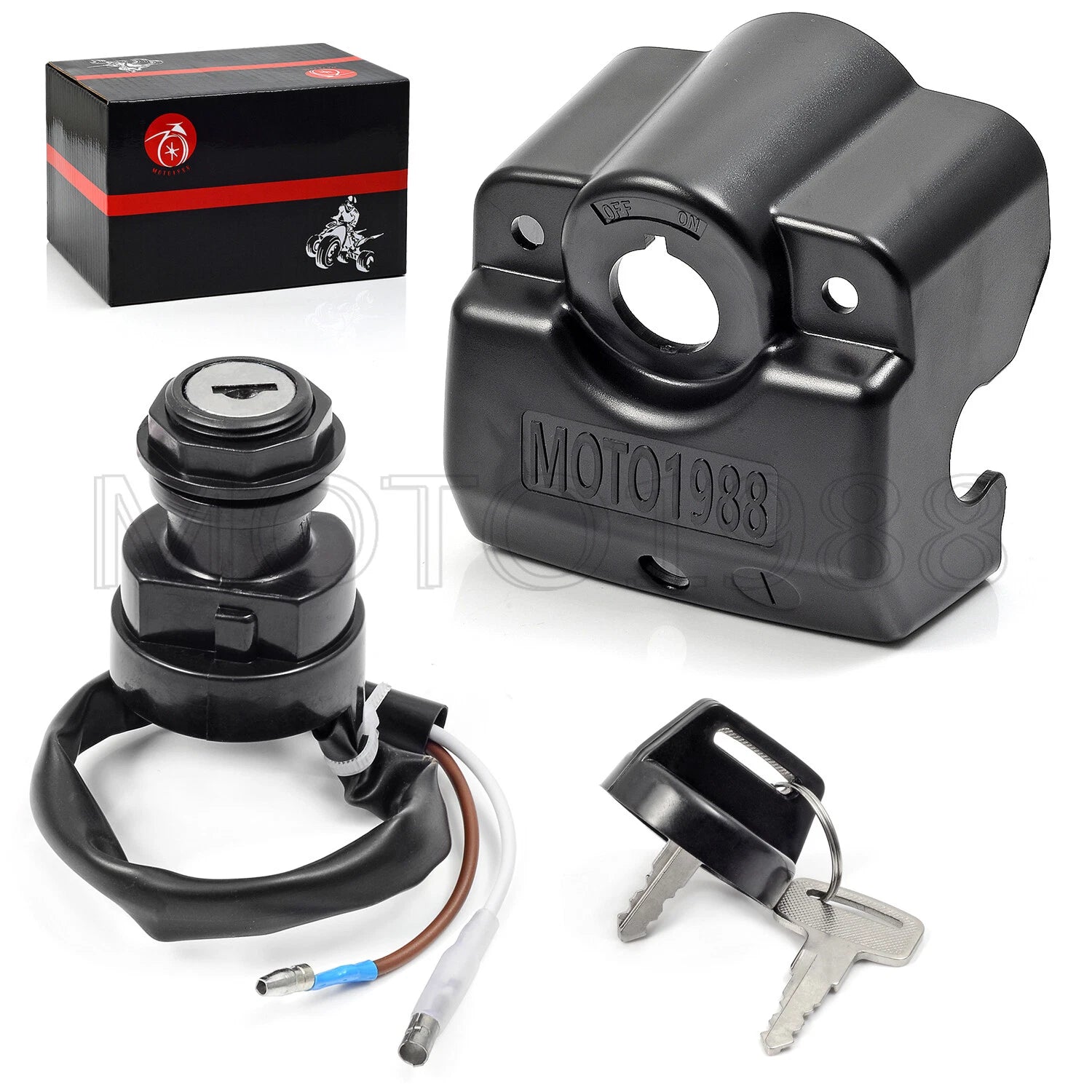 Handle Bar Key Switch Mount & Ignition Key Switch for Yamaha Blaster 200 (1992-2006)