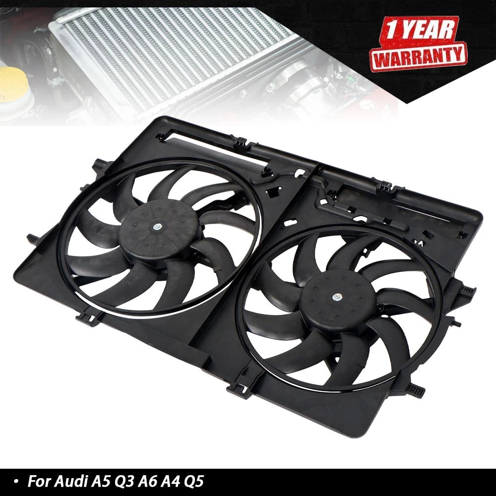 Dual Radiator Cooling Fan Assembly for Audi A5 Q3 A6 A4 Q5 (2008–2018)
