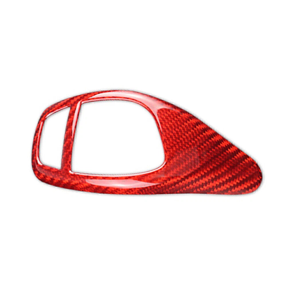 Carbon Fiber Red Gear Shift Knob Cover Trim for BMW 1 2 3 4 5 6 Series X3 X5 X4 (2000–2023)