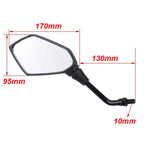 Set of 2 Motorcycle Rearview Mirrors 10mm for Honda XR650L XR250L XR350R