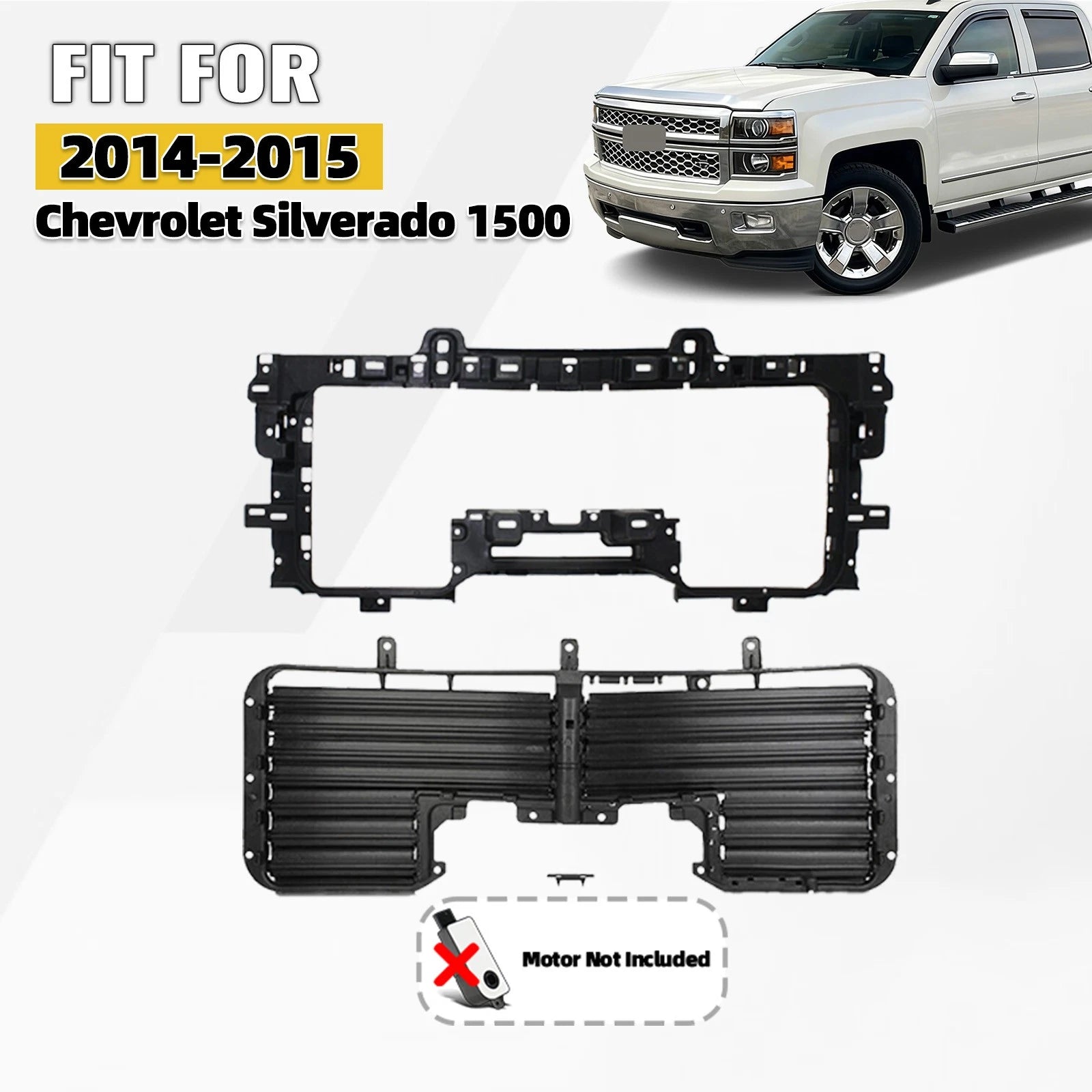 Radiator Bracket Grille Air Shutter Kit for Chevrolet Silverado 1500 (2014–2015)