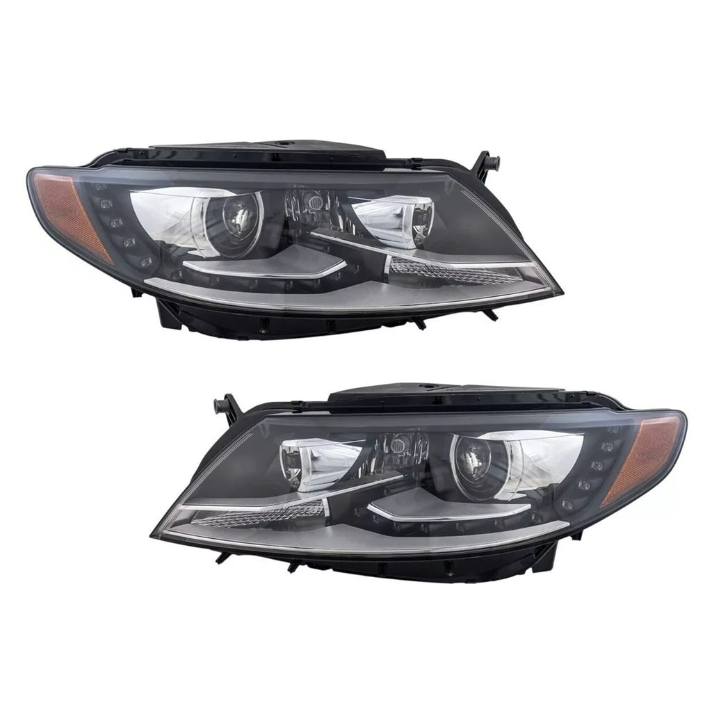 HID Xenon Headlight with LED DRL Left + Right Pair for Volkswagen CC (2013–2017)
