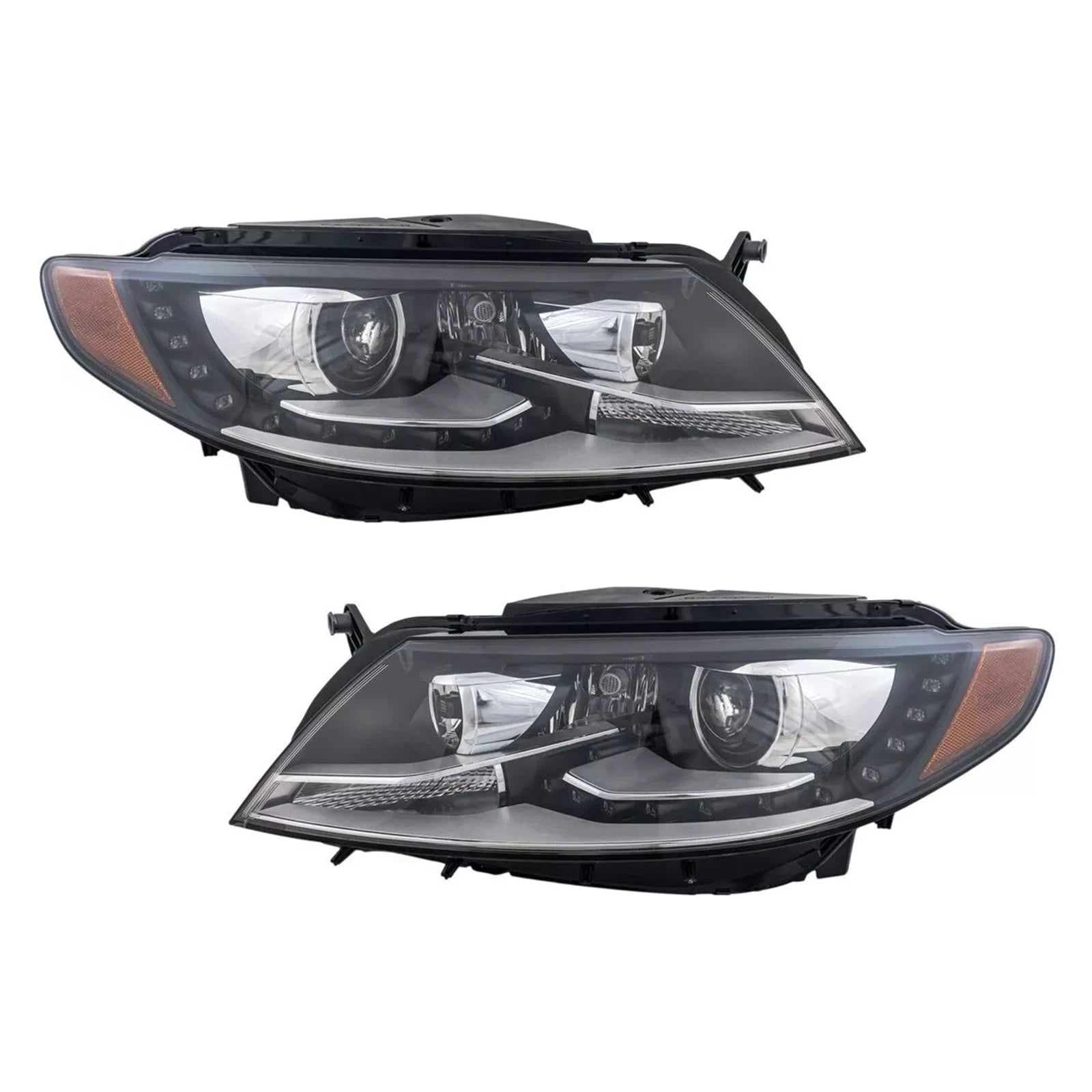 HID Xenon Headlight with LED DRL Left + Right Pair for Volkswagen CC (2013–2017)