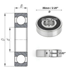 Deep Groove Ball Bearing 22x56x16mm for Scooter Skateboard (P0)