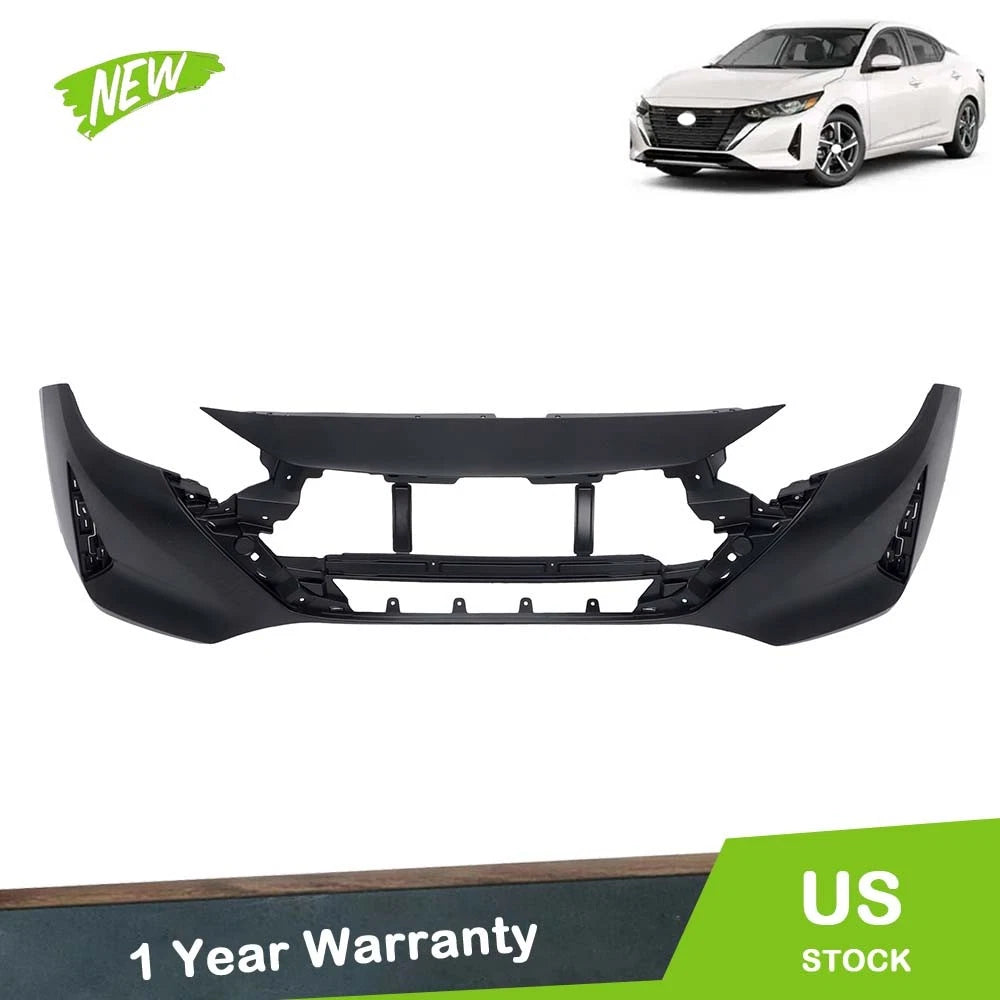 Front Bumper Cover for Nissan Sentra S/SV/SR (2024) Black Primed Plastic