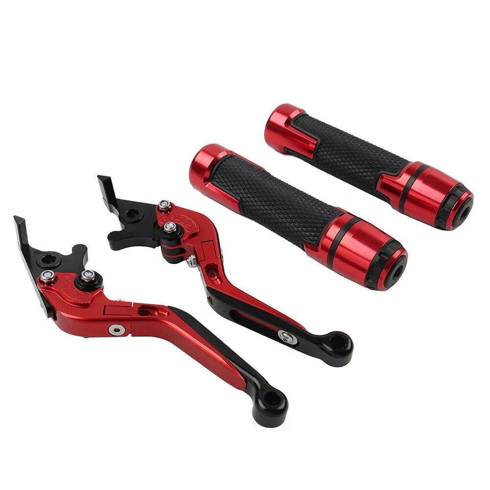 Red Extendable Brake Clutch Levers Grip Set for Ducati Monster (2008-2015)