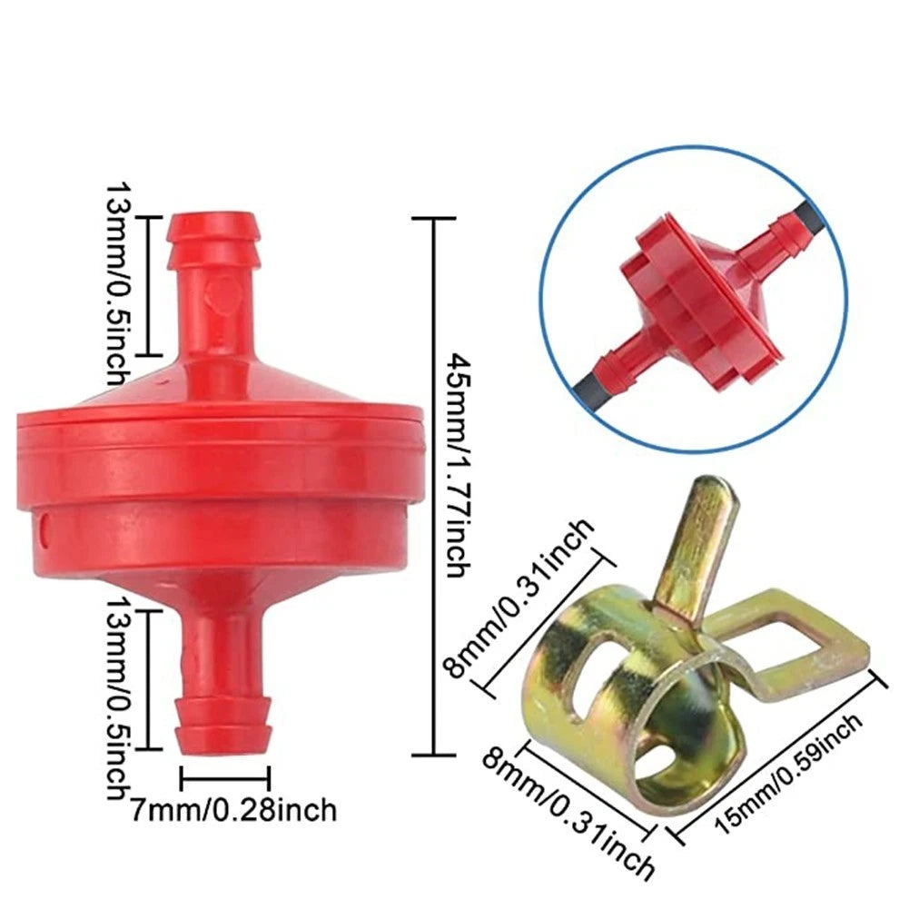 Inline Fuel Filter Clip for Universal 1/4 Inch Hose (PP & Metal)