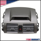 Center Dash A/C Outlet Air Vent Panel with Clock for Toyota Corolla (2009–2013)