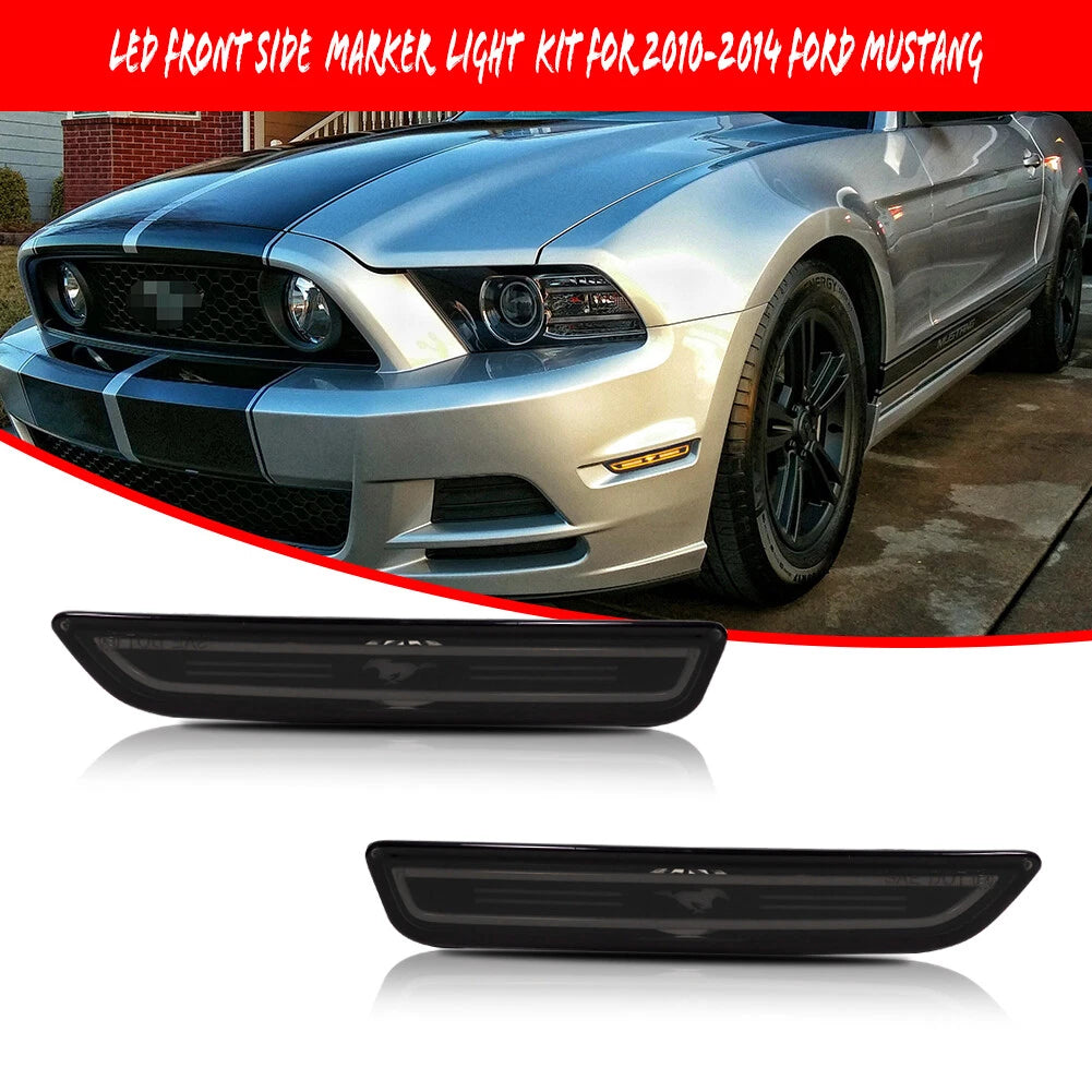 Smoked Amber LED Side Marker Lights for Ford Mustang (2010–2014)