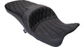 Drag Spec Freedom Seat for Harley FLH (2009–2023) - Vinyl, Double Diamond Black Stitch