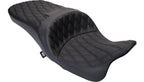 Drag Spec Freedom Seat for Harley FLH (2009–2023) - Vinyl, Double Diamond Black Stitch
