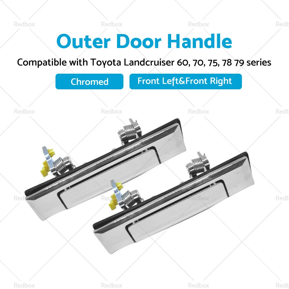2X Chrome Door Handles for Toyota Landcruiser 60 70 75 78 79 80 (1980–2007)
