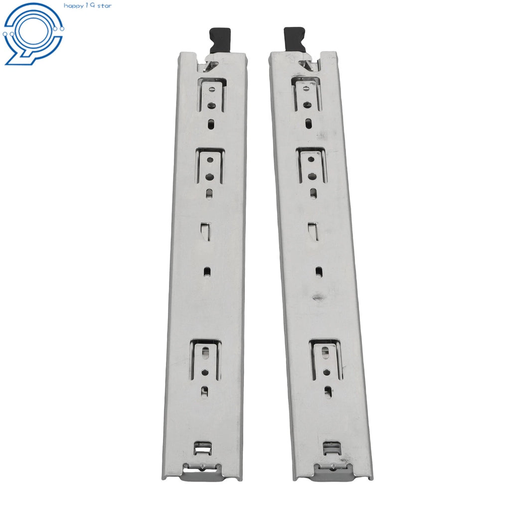 Set of 2 Heavy-Duty Drawer Slides with Lock for Universal Use (14")