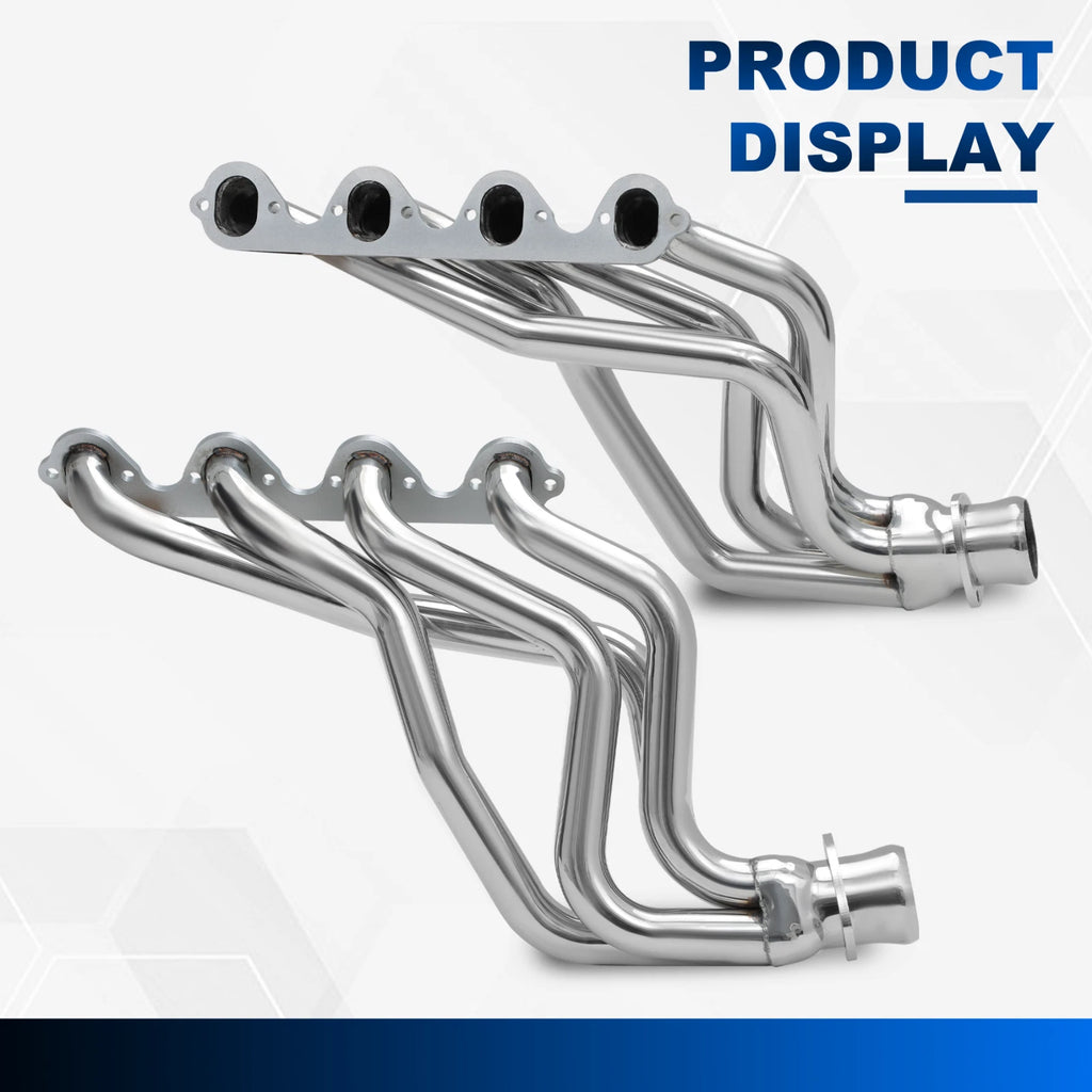 Pair Stainless Steel Exhaust Headers for Ford F250 F350 (1983–1987)