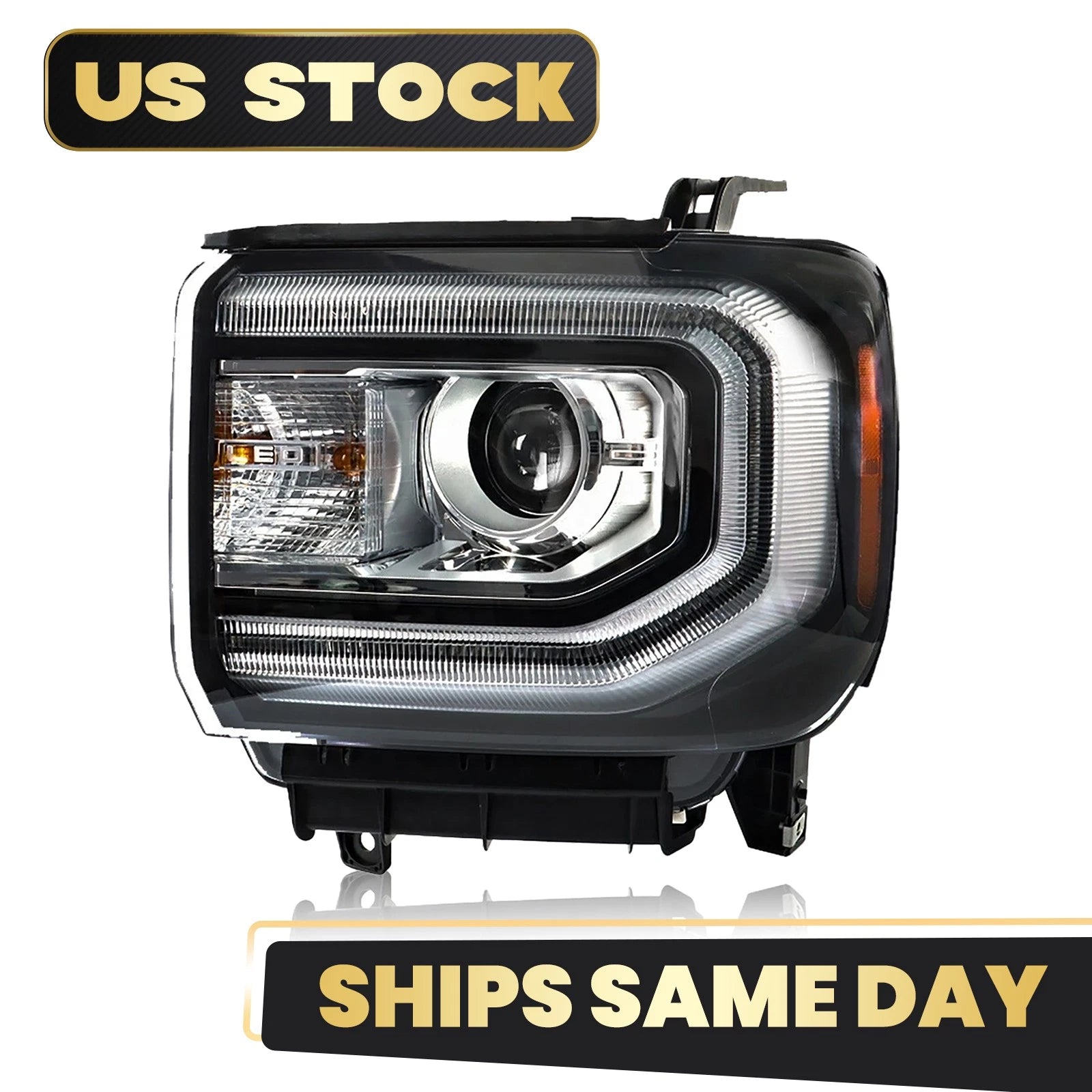 HID/Xenon Headlight with Bulb & Ballast for GMC Sierra 1500 (2016–2018)