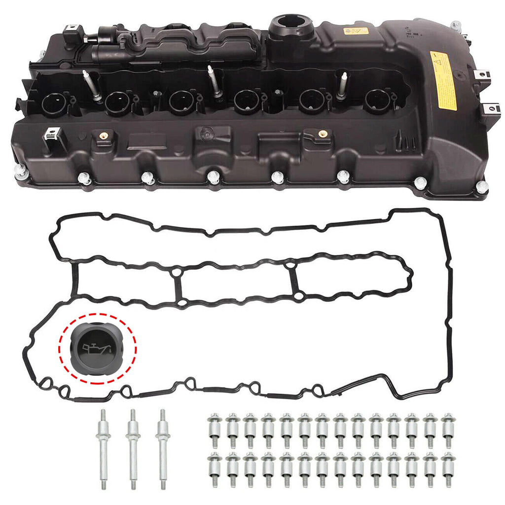 Engine Valve Cover with Gasket & Cap for BMW 135i 335i 535i Z4 X6 (2006–2013)