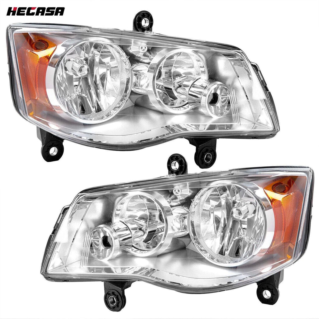 Set of 2 Headlights for Dodge Grand Caravan (2011–2020) & Chrysler Town & Country (2008–2016)