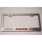 Stainless Steel Plate Frame w/Black Brushed "SS" Inlay for 2010-13 Chevy Camaro