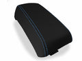 Console Lid Armrest Cover for Subaru Baja (2003–2006) Carbon Fiber Blue Stitch