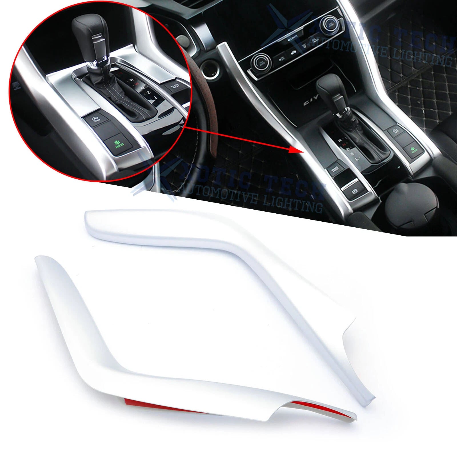 ABS Chrome Gear Shift Frame Cover Trims for Honda Civic 2016–2021