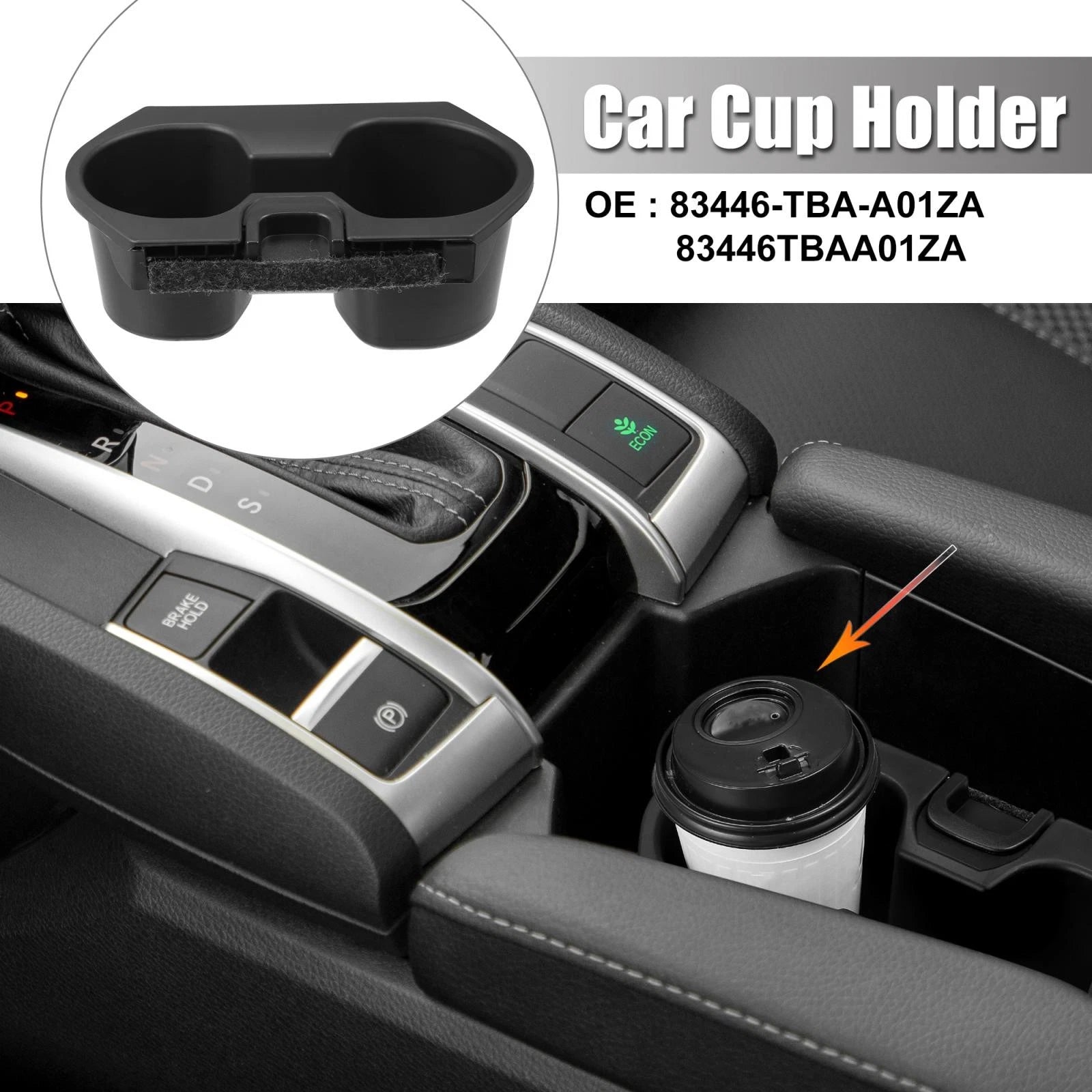 Front Central Console Cup Holder 83446-TBA-A01ZA for Honda Civic (2016–2018)
