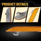 Amber Front Bumper Side Marker Reflectors for BMW X6 E71 E72 X5M (2008–2014)