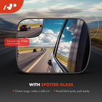 Driver Manual Mirror Glass with Spotter for Ford Escape (2017-2019)
