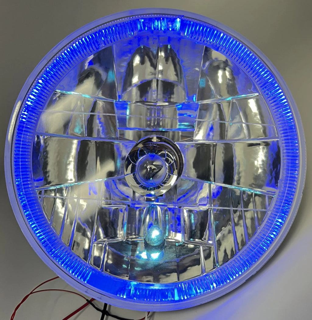Headlight Bulbs H4 Pair with Blue LED Halo and Blue Turn Signal for Pair (2005–2015)