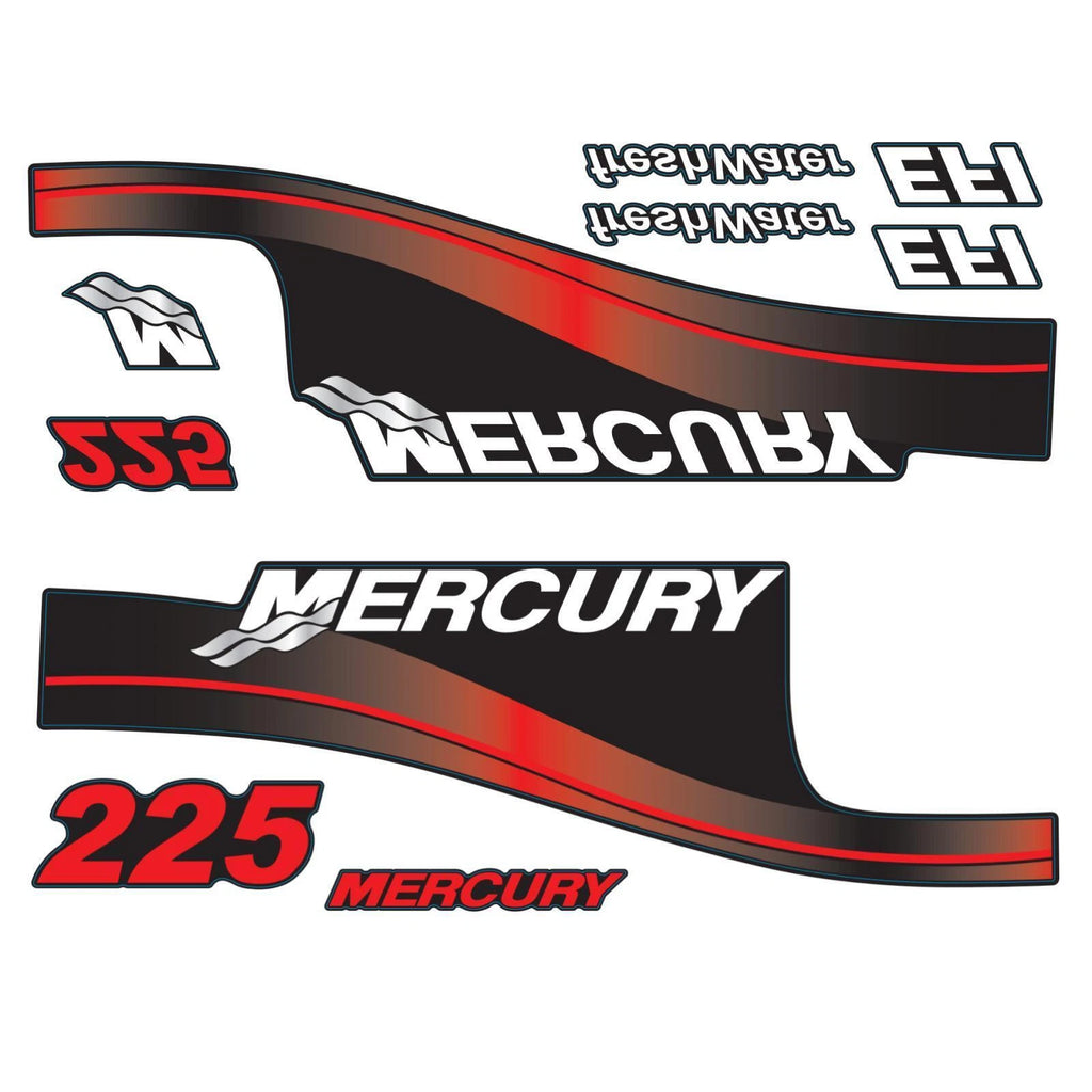 Mercury Outboard Decals Sticker 225hp EFI Fresh Water (1990–2000)