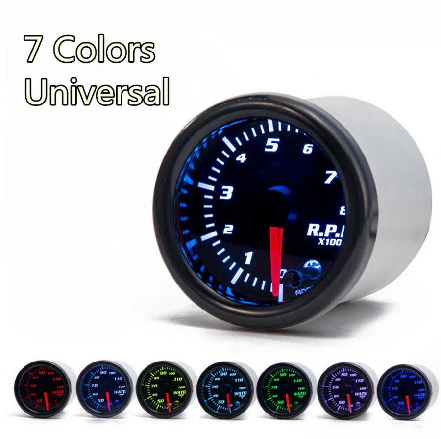 2'' 52mm Tacho Gauge Meter Tachometer 0-8000 RPM for Engine (1-10 Cylinder)