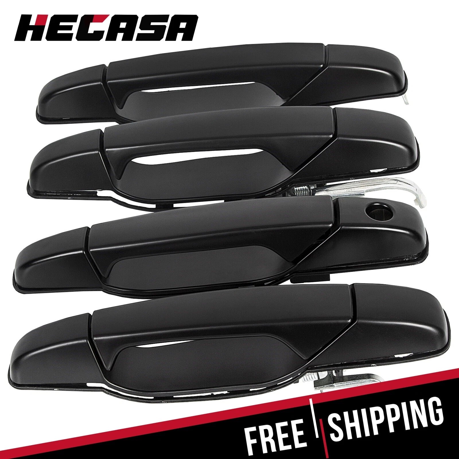 Set of 4 Door Handles for Chevy GMC Tahoe Yukon Sierra (2007–2014) Black
