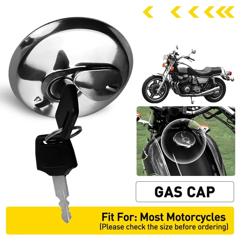 Gas Fuel Tank Cap for Yamaha Honda Suzuki Kawasaki ATV Motorcycle (Silver)