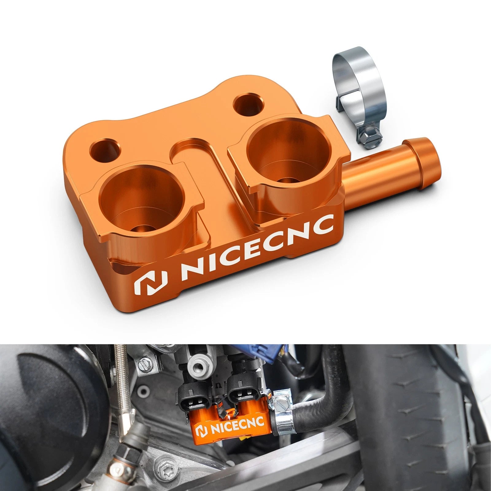 High Flow Fuel Rail TBI Fitting for KTM 125 250 300 SX/XC (2023–2025)