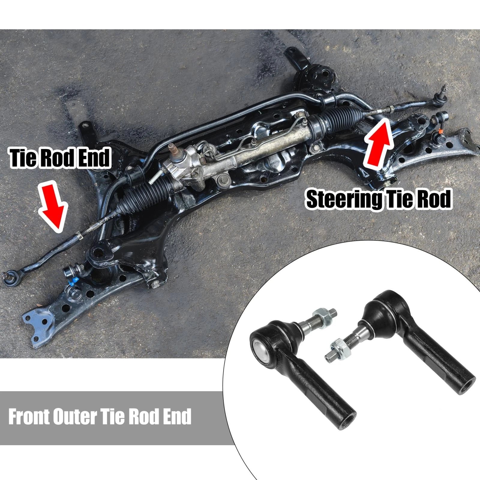 2pcs Front Outer Tie Rod ES800986 for Chrysler 300 (2011–2019) & Dodge Charger (2011–2019)