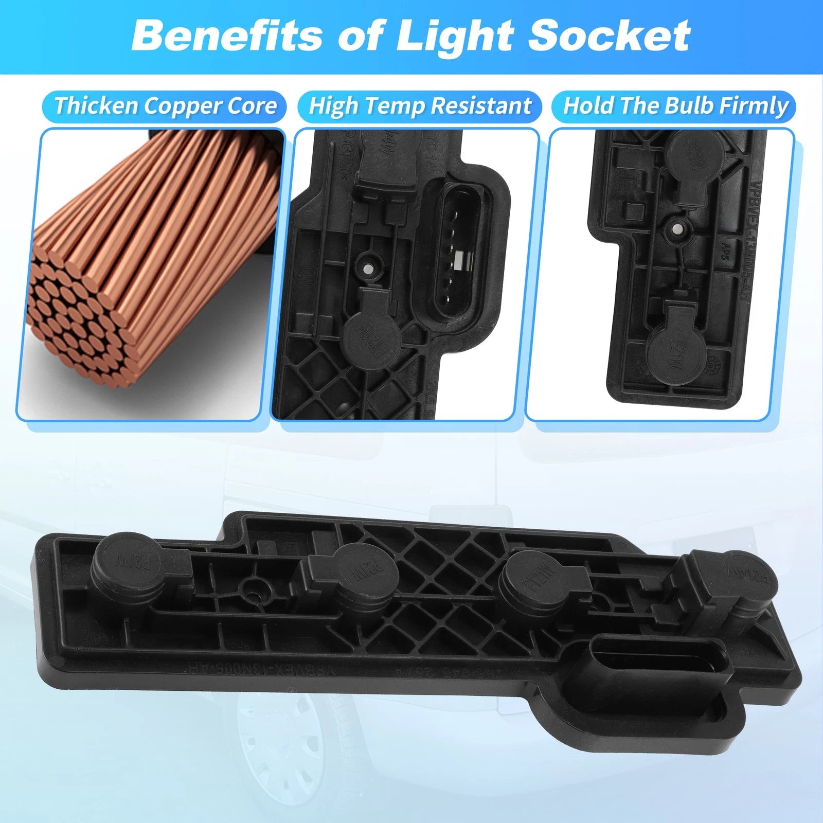 2K5945257A Left Tail Light Bulb Holder Socket for VW Caddy (2004–2014)