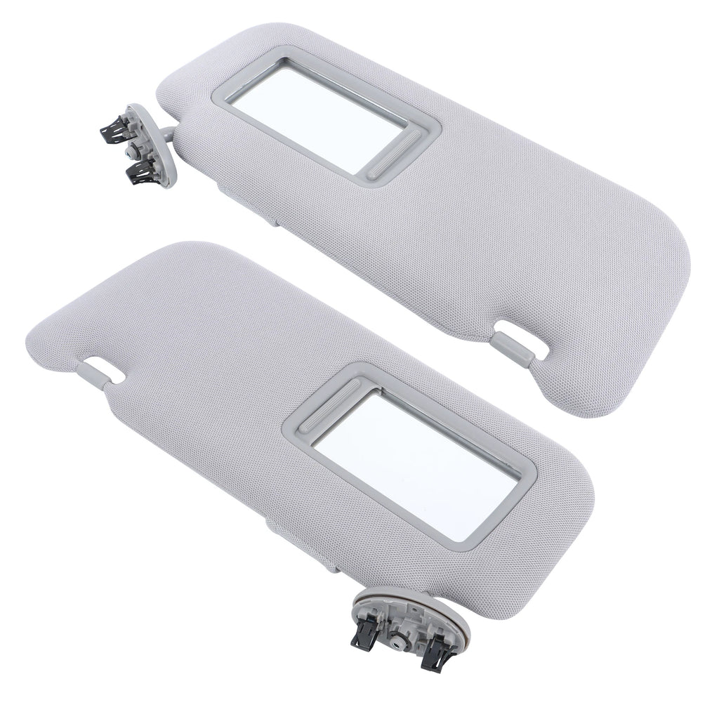 Set of 2 Gray Sun Visors with Mirror for Toyota Corolla (2009–2013)