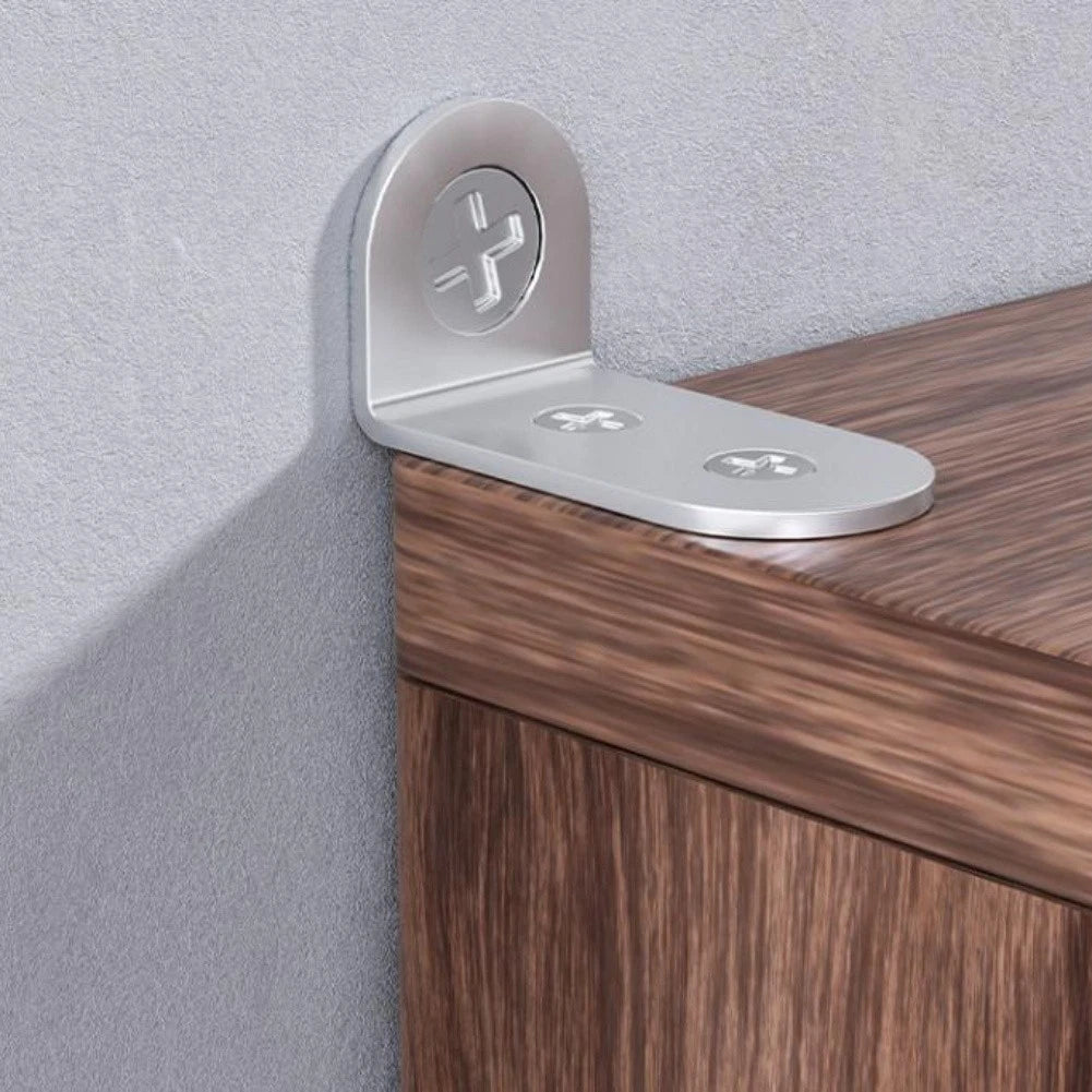 Set of 6 Anti-Tipping Devices with Steel Cable for Furniture Safety