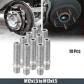 10 Pcs M12x1.5 Wheel Studs for BMW (Silver Tone)