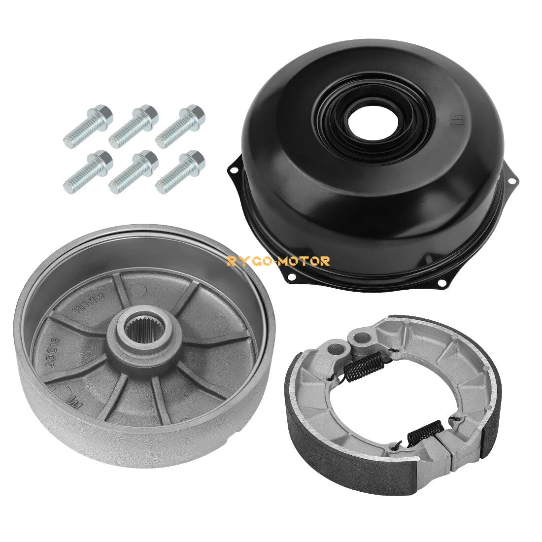 Rear Brake Drum & Cover w/Shoes for Honda Rubicon 500 TRX500FA/FGA/FPA (2001–2014)