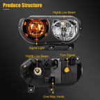 Headlight Assembly for Dodge Challenger (2008–2014) Black Housing Pair