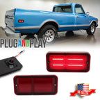 2X Red LED Rear Side Marker Lights for Chevy GMC C/K Pickup (1968–1972)