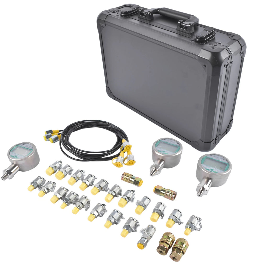 Hydraulic Test Kit with Digital Pressure Gauges for Universal Use