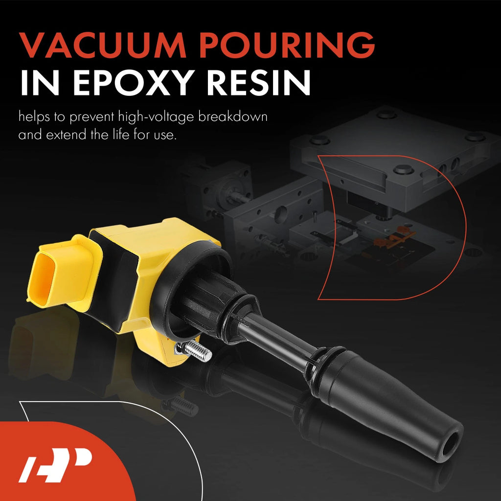 Set of 4 Yellow Ignition Coils for Chevrolet Equinox Malibu Traverse